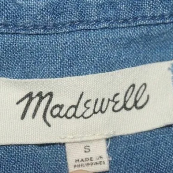 Madewell Linen Cotton Light Wash Chambray Button Down Shirtdress Shirt Dress - Picture 10 of 12